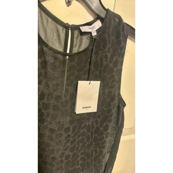 Sheer black Suncoo top with leopard print S - Picture 5 of 6